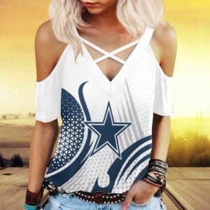 Dallas Cowboys Miss Hollow Out Blouse Shirt BG001