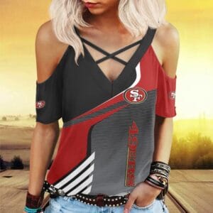 San Francisco 49ers Miss Hollow Out Blouse Shirt BG010