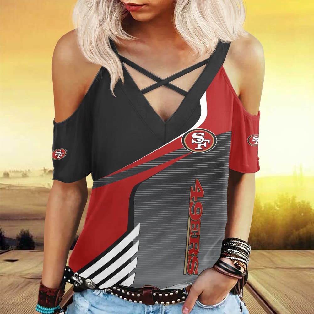 San Francisco 49ers Miss Hollow Out Blouse Shirt BG010
