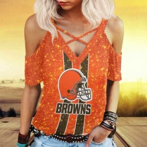 Cleveland Browns Miss Hollow Out Blouse Shirt BG014