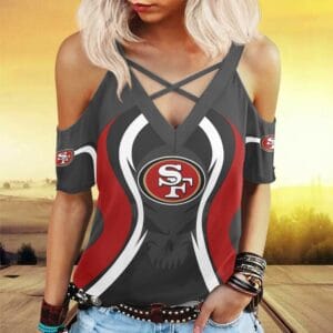 San Francisco 49ers Miss Hollow Out Blouse Shirt BG018