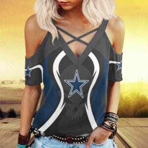 Dallas Cowboys Miss Hollow Out Blouse Shirt BG019