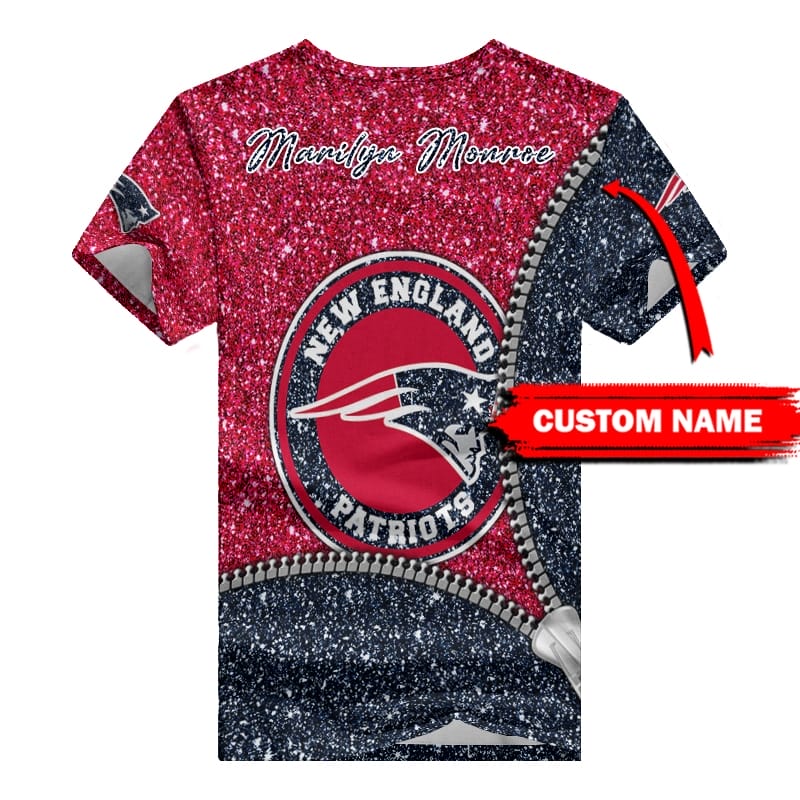 New England Patriots Personalized V-neck Women T-shirt BG675 - Image 3