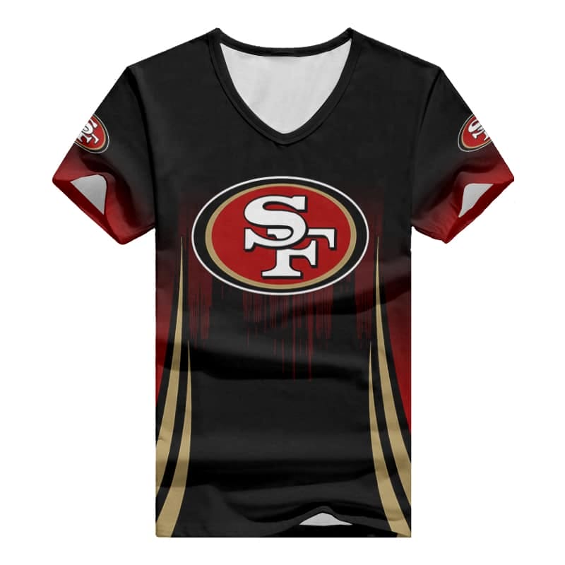 San Francisco 49ers V-neck Women T-shirt BG864 - Image 2
