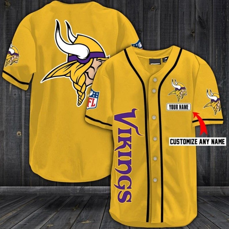 Minnesota Vikings Personalized Baseball Jersey Shirt 73 - Image 7