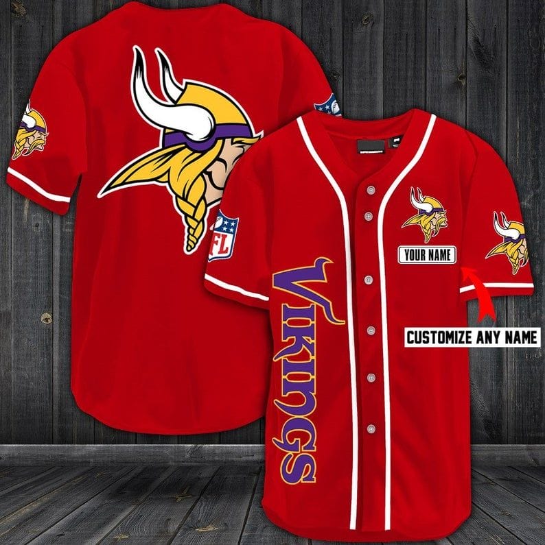 Minnesota Vikings Personalized Baseball Jersey Shirt 73 - Image 5