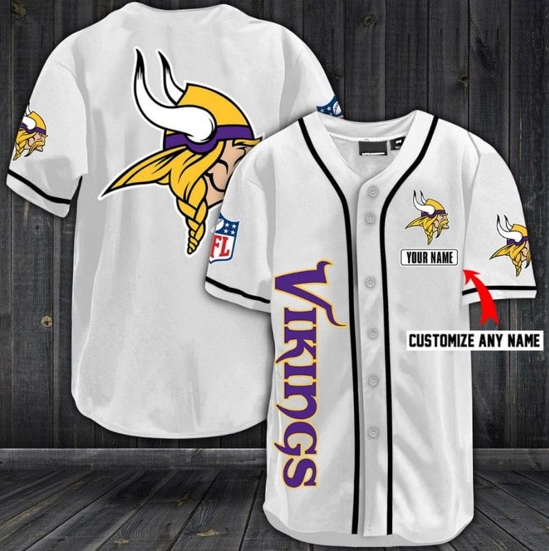 Minnesota Vikings Personalized Baseball Jersey Shirt 73 - Image 6