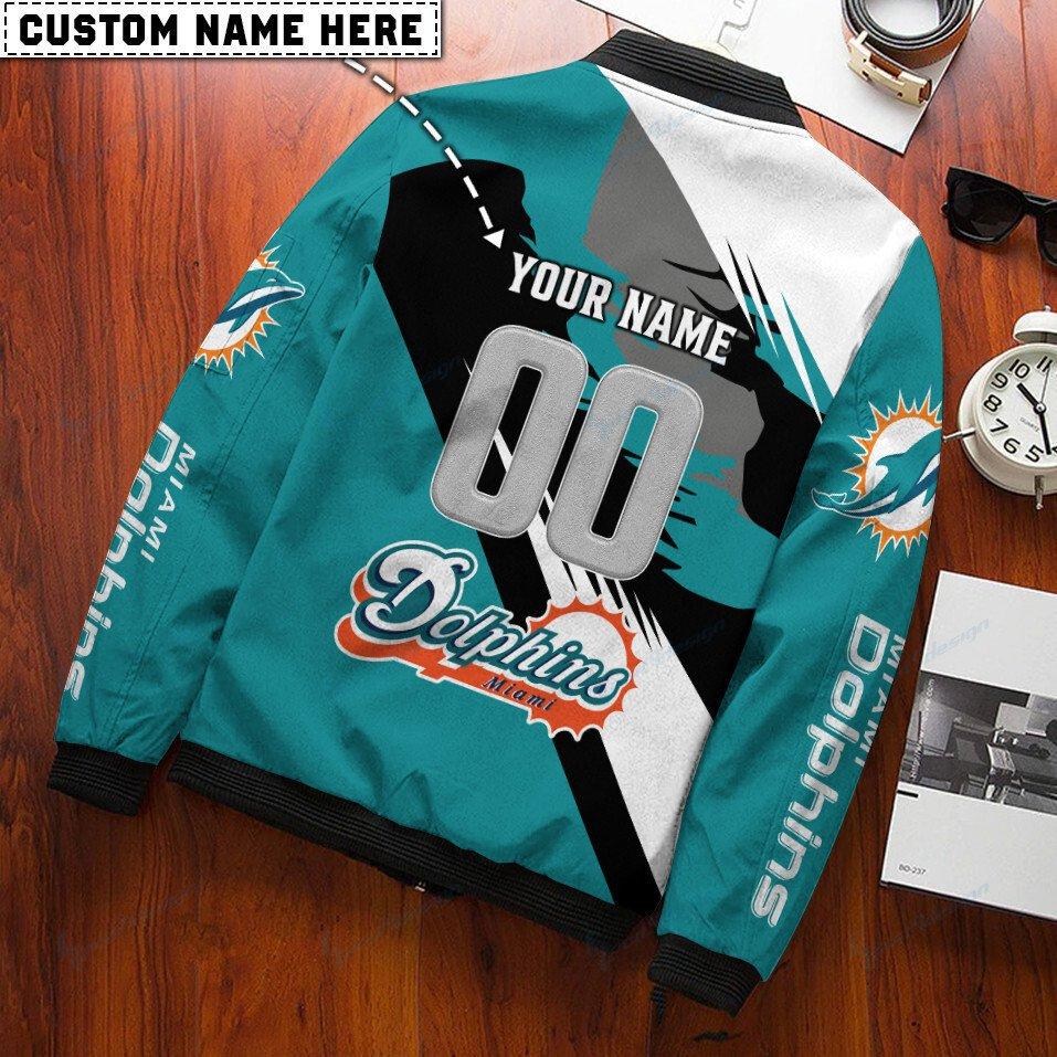 Miami Dolphins Personalized Bomber Jacket BG343 - Image 2