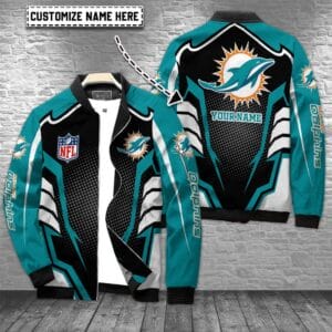 Miami Dolphins Personalized Bomber Jacket BG616