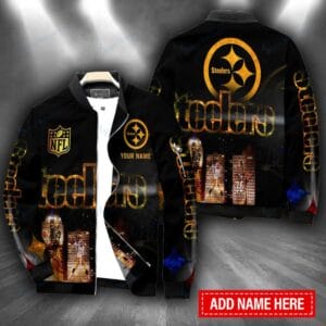 Pittsburgh Steelers Personalized Bomber Jacket BG337