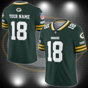 Green Bay Packers Personalized V-neck Football Jersey Sport Gifts For Fan AZCVFJ052