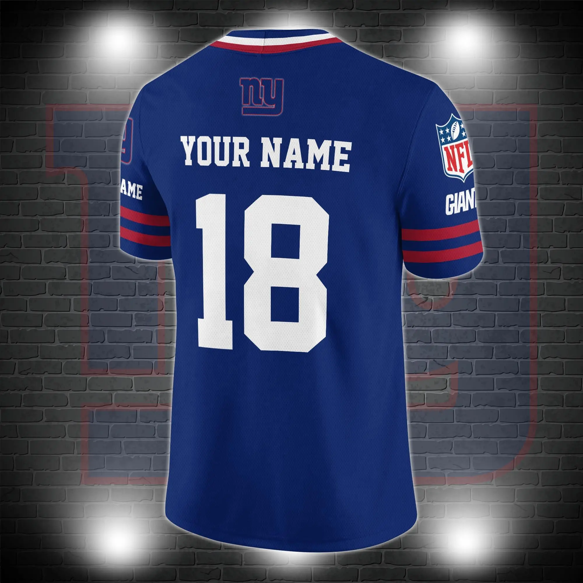 New York Giants Personalized V-neck Football Jersey Sport Gifts For Fan AZCVFJ040 - Image 3