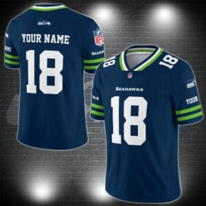 Seattle Seahawks Personalized V-neck Football Jersey Sport Gifts For Fan AZCVFJ035