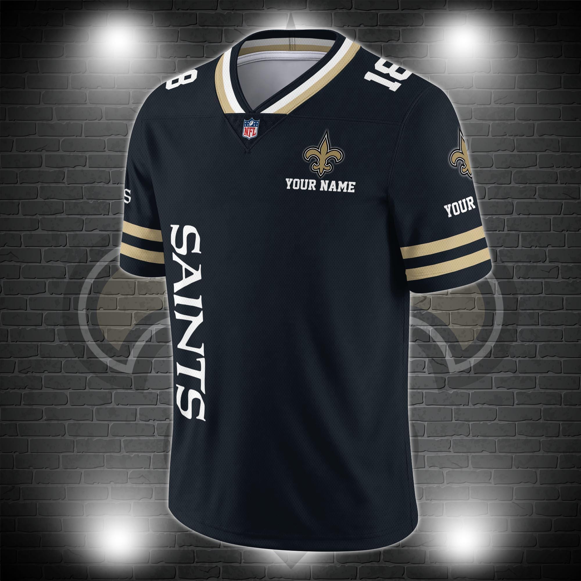 New Orleans Saints Personalized V-neck Football Jersey Sport Gifts For Fan AZCVFJ011 - Image 2