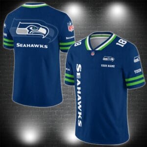 Seattle Seahawks Personalized V-neck Football Jersey Sport Gifts For Fan AZCVFJ006