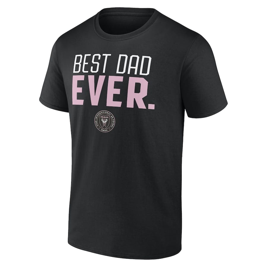 Inter Miami CF Fanatics Best Dad Ever Father's Day T-Shirt Black - Image 2