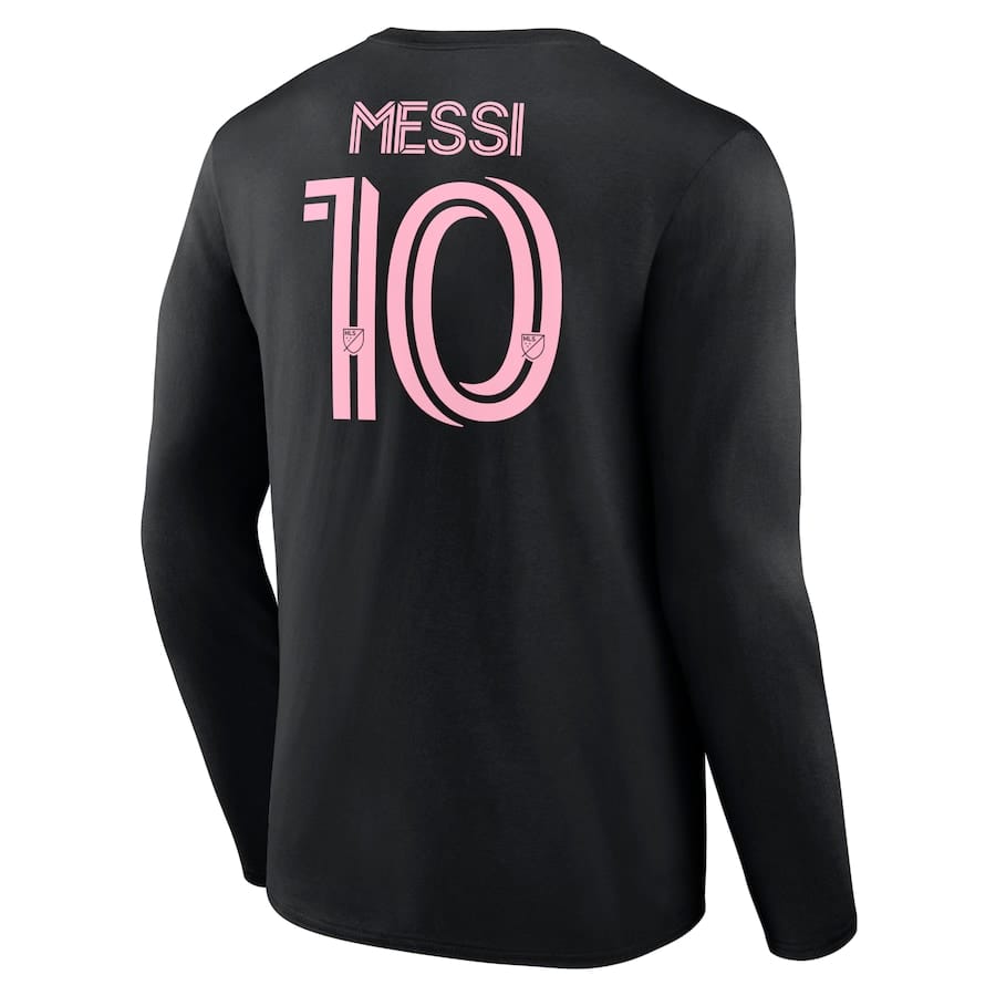 Lionel Messi Inter Miami CF Fanatics Stack Name & Number Long Sleeve T-Shirt Black - Image 2