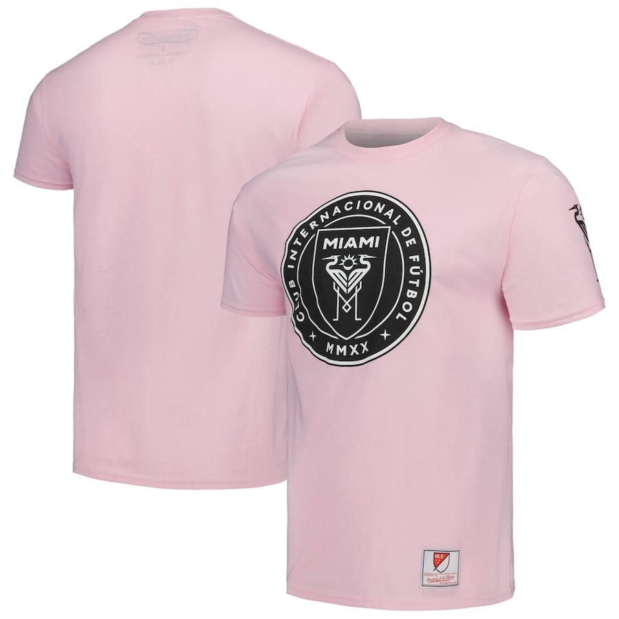 Inter Miami CF Mitchell & Ness Team Trio Lockup T-Shirt Pink