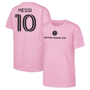 Lionel Messi Inter Miami CF Preschool Name & Number T-Shirt Pink