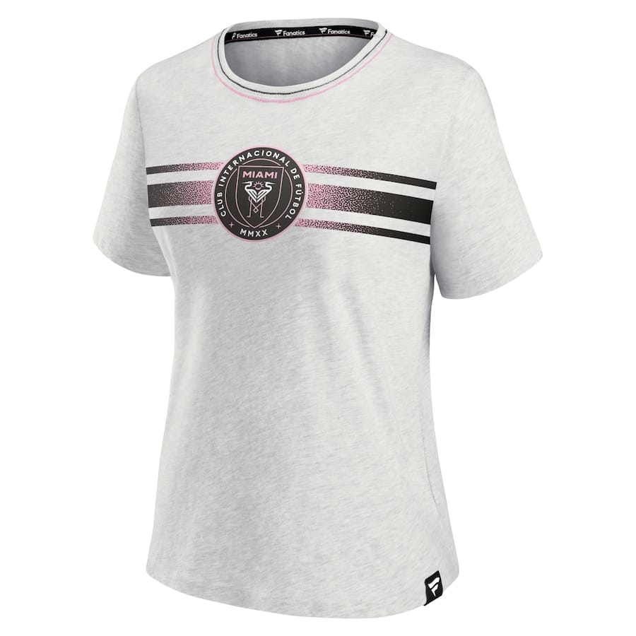 Inter Miami CF Fanatics Women's High Hip Graphic T-Shirt Heathered Gray - Image 2
