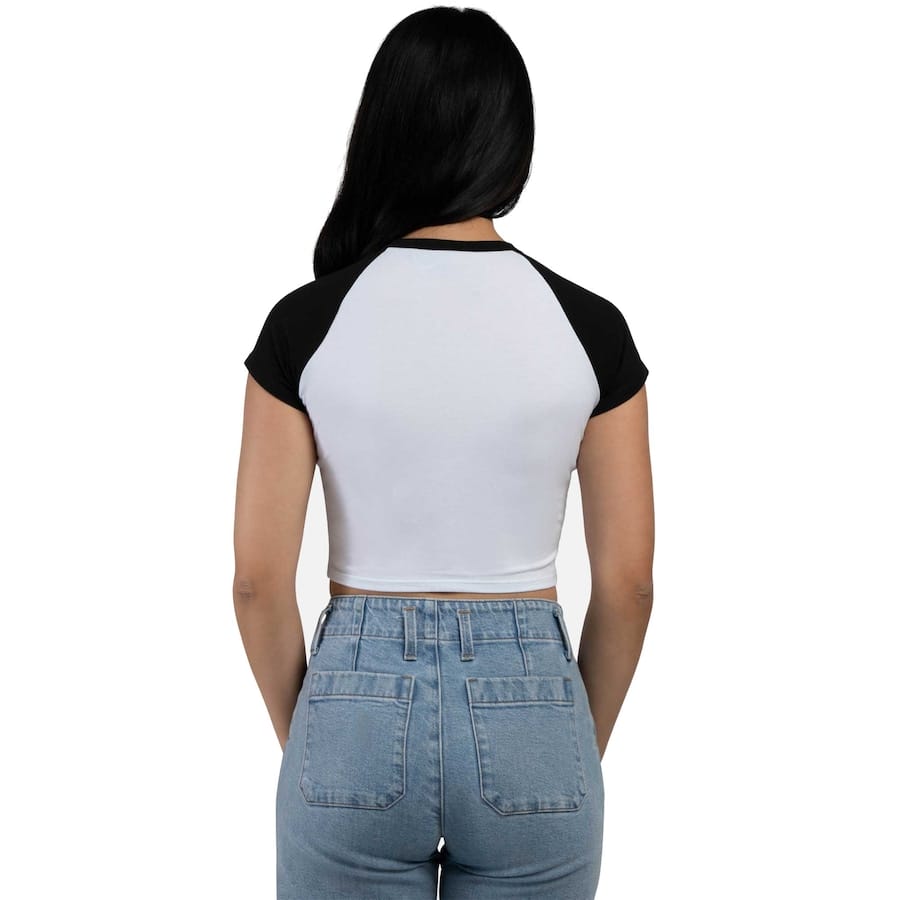 Inter Miami CF Hype and Vice Women's Homerun Cropped Raglan T-Shirt Black - Image 3