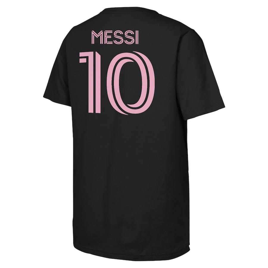 Lionel Messi Inter Miami CF Youth Name & Number T-Shirt Black - Image 3