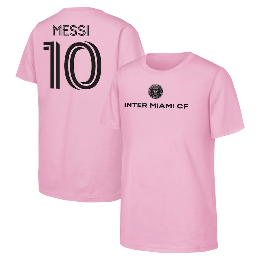 Lionel Messi Inter Miami CF Youth Name & Number T-Shirt Pink