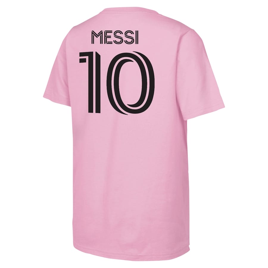 Lionel Messi Inter Miami CF Youth Name & Number T-Shirt Pink - Image 3