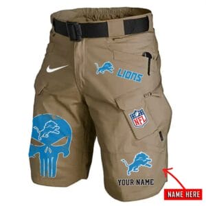 Detroit Lions Limited Edition Front Pockets Men Shorts - Belt Not Included AMCFPMS000067