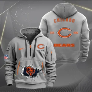 Chicago Bears New Personalized Quarter Zip Hoodie Limited Edition AMACOQZH000138