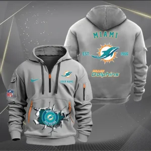 Miami Dolphins New Personalized Quarter Zip Hoodie Limited Edition AMACOQZH000133