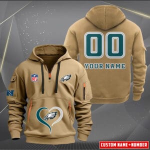 Philadelphia Eagles New Personalized Quarter Zip Hoodie Limited Edition AMACOQZH000147