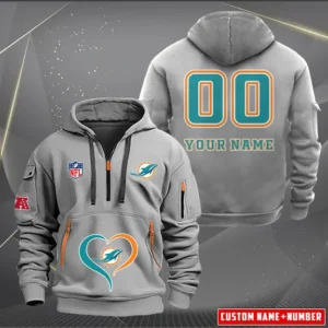 Miami Dolphins New Personalized Quarter Zip Hoodie Limited Edition AMACOQZH000146