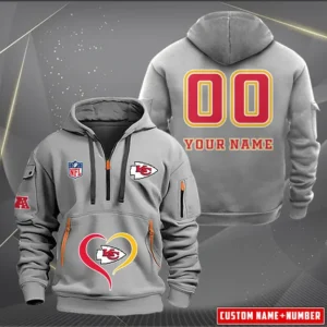 Kansas City Chiefs New Personalized Quarter Zip Hoodie Limited Edition AMACOQZH000144