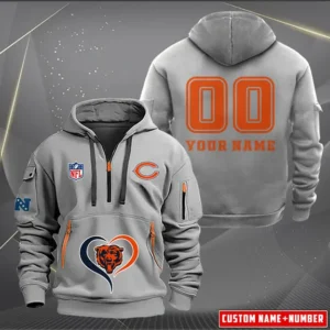 Chicago Bears New Personalized Quarter Zip Hoodie Limited Edition AMACOQZH000143