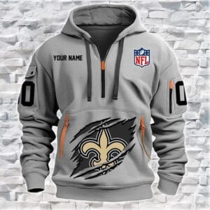New Orleans Saints New Personalized Quarter Zip Hoodie Limited Edition AMACOQZH000076