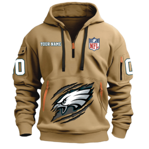 Philadelphia Eagles New Personalized Quarter Zip Hoodie Limited Edition AMACOQZH000091