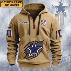 Dallas Cowboys New Personalized Quarter Zip Hoodie Limited Edition AMACOQZH000062