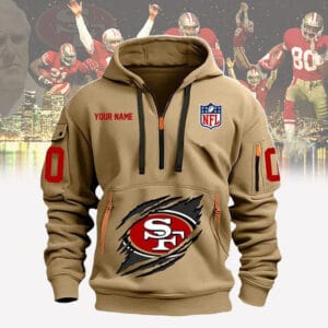 San Francisco 49ers New Personalized Quarter Zip Hoodie Limited Edition AMACOQZH000071