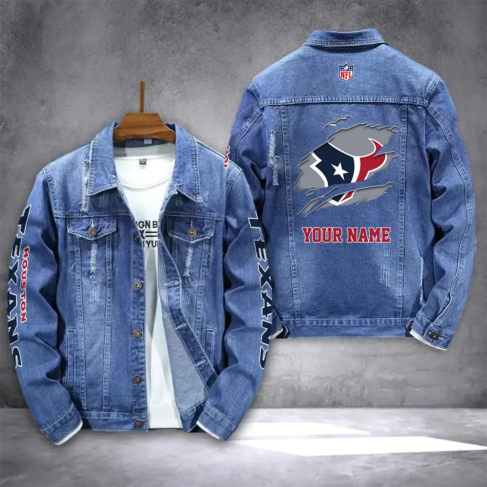 Houston Texans Personalized New Denim Jacket DJ00013