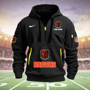 Cleveland Browns New Personalized Quarter Zip Hoodie Limited Edition AMACOQZH000010