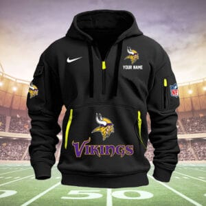 Minnesota Vikings New Personalized Quarter Zip Hoodie Limited Edition AMACOQZH000013