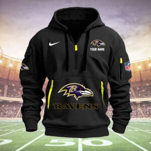 Baltimore Ravens New Personalized Quarter Zip Hoodie Limited Edition AMACOQZH000022