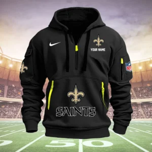New Orleans Saints New Personalized Quarter Zip Hoodie Limited Edition AMACOQZH000027