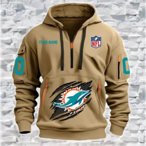 Miami Dolphins New Personalized Quarter Zip Hoodie Limited Edition AMACO08