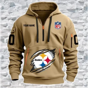 Pittsburgh Steelers New Personalized Quarter Zip Hoodie Limited Edition AMACO012