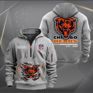 Chicago Bears New Personalized Quarter Zip Hoodie Limited Edition AMACOQZH000100