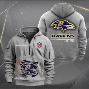 Baltimore Ravens New Personalized Quarter Zip Hoodie Limited Edition AMACOQZH000097