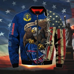 Men’s One Nation Under God Buffalo Bills Bomber Jackets