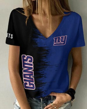 New York Giants Summer V-neck Women T-shirt BG20